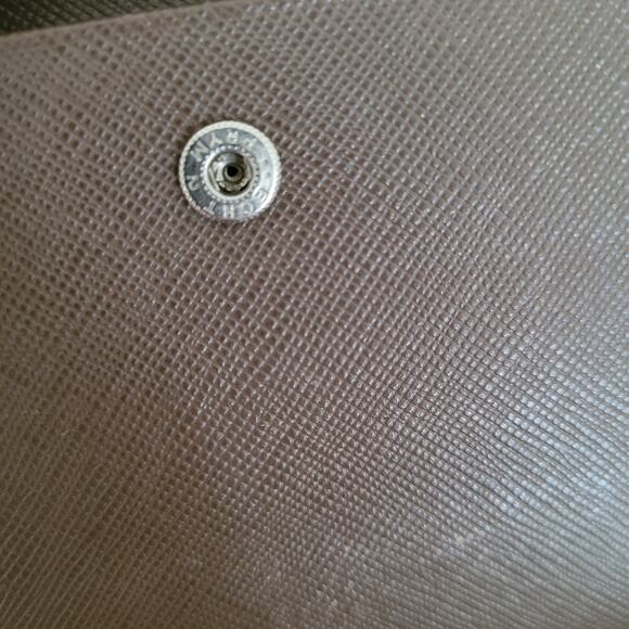 PRADA Tessuto Khaki Green Nylon Leather Logo Plate Wallet Medium Envelope Medium - Picture 6 of 11